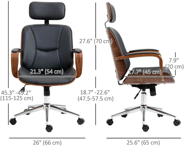 Alt view image 4 of 7 - Office Chair, Swivel Desk Chair with Adjustable Height, Black