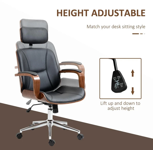 Alt view image 6 of 7 - Office Chair, Swivel Desk Chair with Adjustable Height, Black