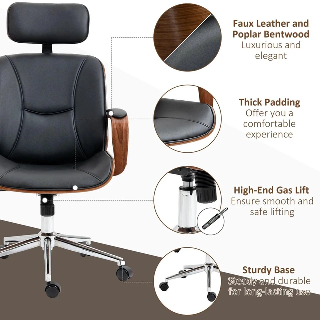 Alt view image 2 of 7 - Office Chair, Swivel Desk Chair with Adjustable Height, Black