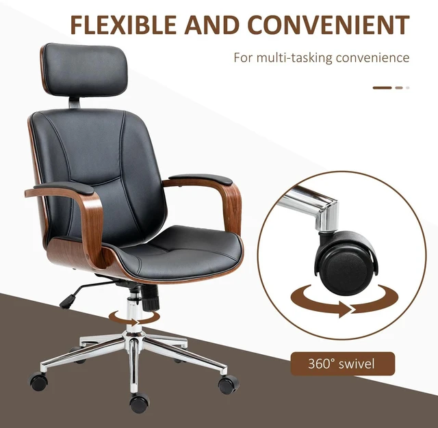 Alt view image 3 of 7 - Office Chair, Swivel Desk Chair with Adjustable Height, Black