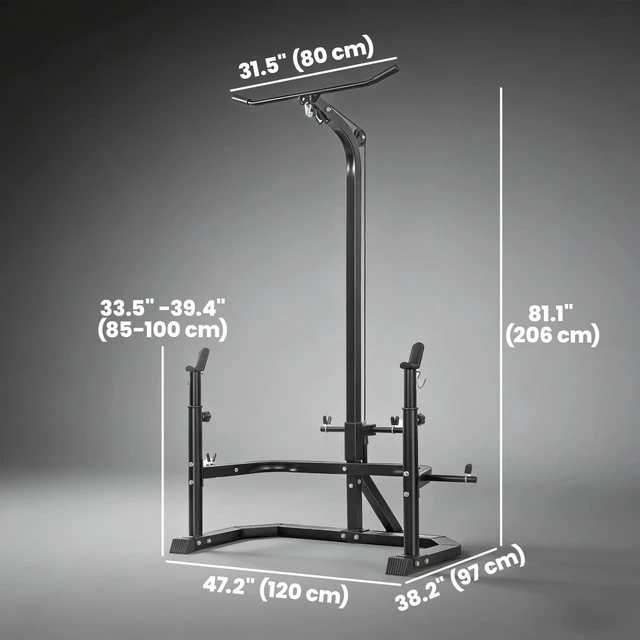 Alt view image 5 of 7 - Soozier Multi-Function Home Gym Machine with Bench Press Rack, Black
