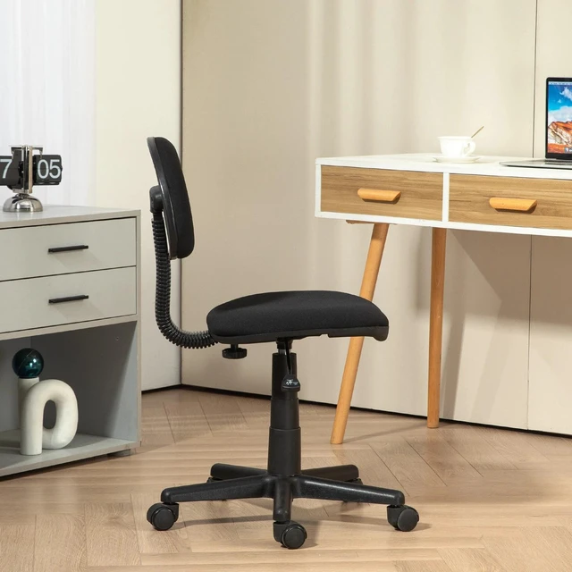 Alt view image 6 of 7 - Small Desk Chair with Adjustable Height 360° Swivel Wheels