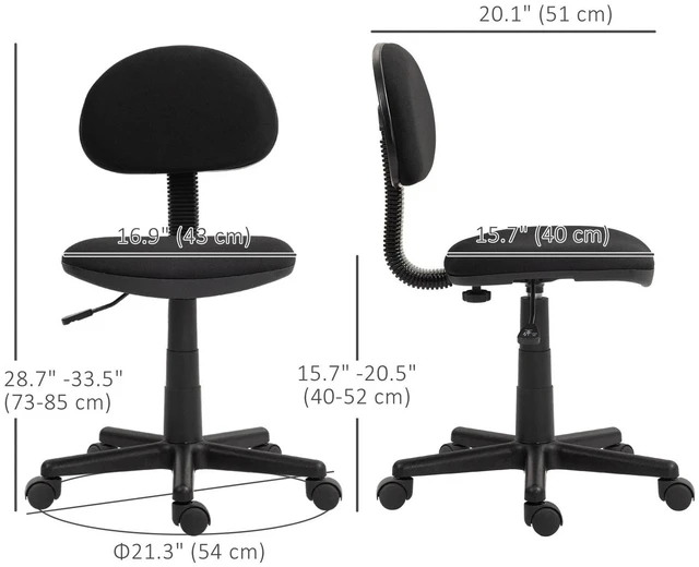 Alt view image 5 of 7 - Small Desk Chair with Adjustable Height 360° Swivel Wheels