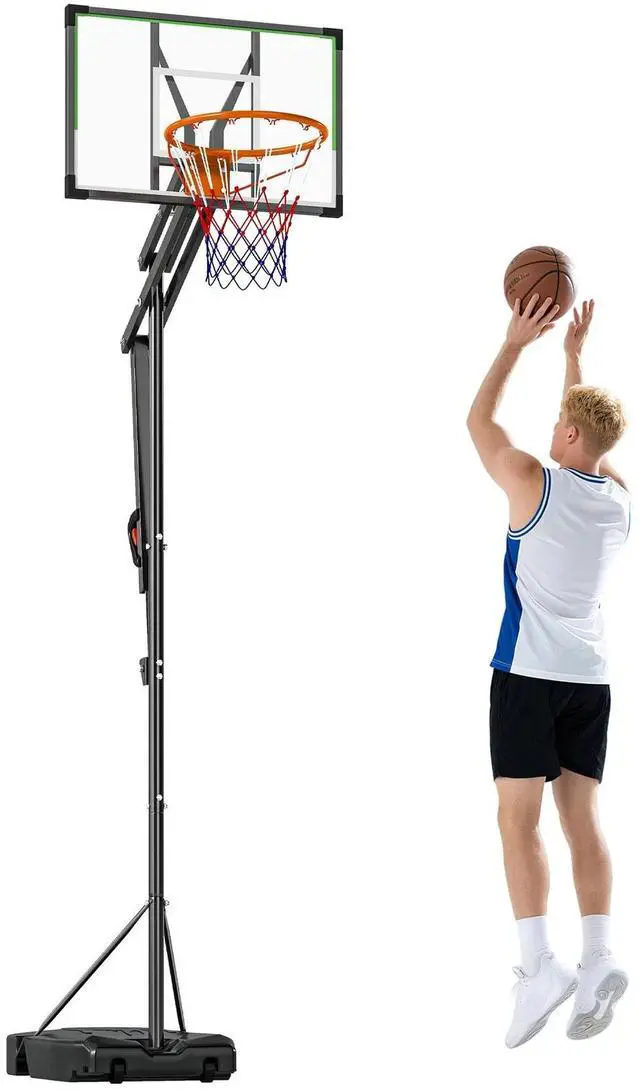 Main image of Basketball Hoop, 4.1-8.5ft Adjustable Basketball Goal with 18" Rim