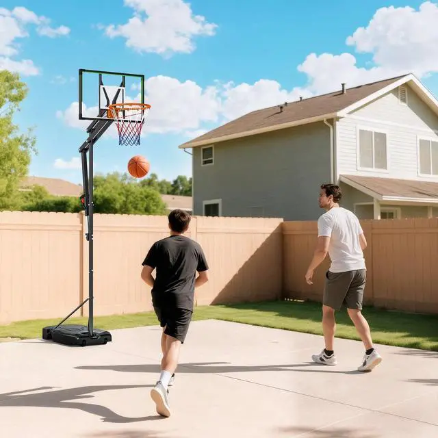 Alt view image 6 of 7 - Basketball Hoop, 4.1-8.5ft Adjustable Basketball Goal with 18" Rim