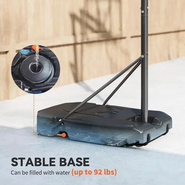 Alt view image 5 of 7 - Basketball Hoop, 4.1-8.5ft Adjustable Basketball Goal with 18" Rim