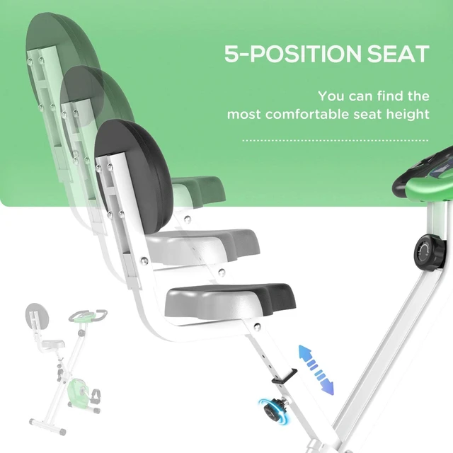 Alt view image 2 of 7 - Foldable Upright Training X-Bike with Magnetic Resistance Green