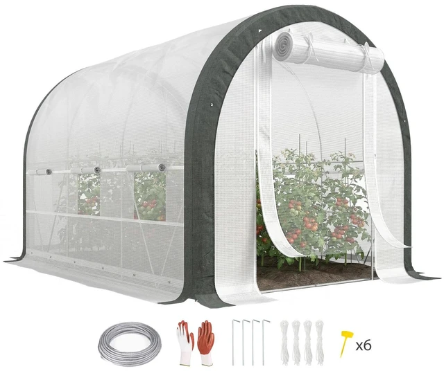 Main image of 10'x6.6' Tunnel Greenhouse with Upgraded Structure, Mesh Door