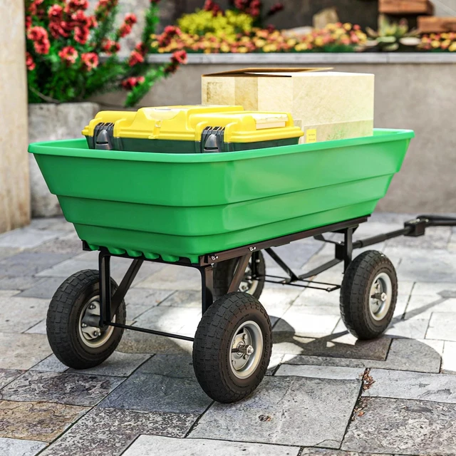 Alt view image 5 of 5 - Set of 2 10" Pneumatic Wheels for Barn Carts, Hose Carts, Garden Carts Black