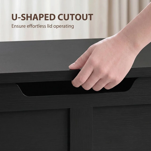 Alt view image 5 of 7 - Storage Chest for Living Room, Storage Bench, 39.4"W, Black
