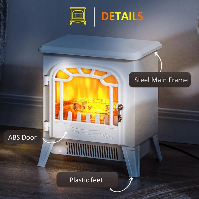Alt view image 3 of 7 - 14" Freestanding Electric Fireplace, White