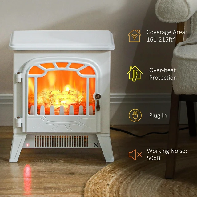 Alt view image 6 of 7 - 14" Freestanding Electric Fireplace, White