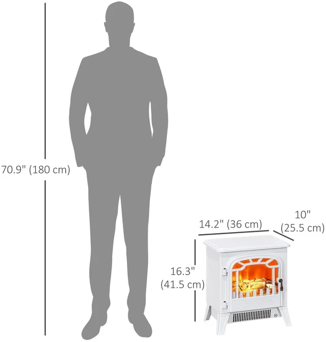Alt view image 2 of 7 - 14" Freestanding Electric Fireplace, White