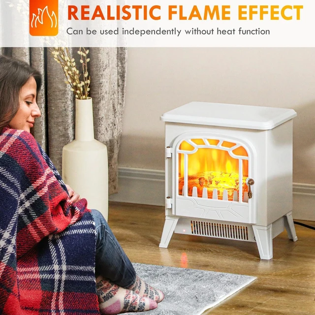 Alt view image 4 of 7 - 14" Freestanding Electric Fireplace, White