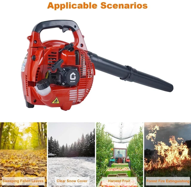 Alt view image 7 of 7 - 26CC 2-Stroke Gas Leaf Blower Handheld 490CFM 280MPH for Lawn Yard Garden