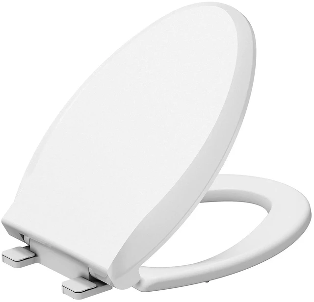 Alt view image 6 of 6 - Without Toddler Seat 19" Elongated Toilet Seat Soft-Closing Universal Fit Quick