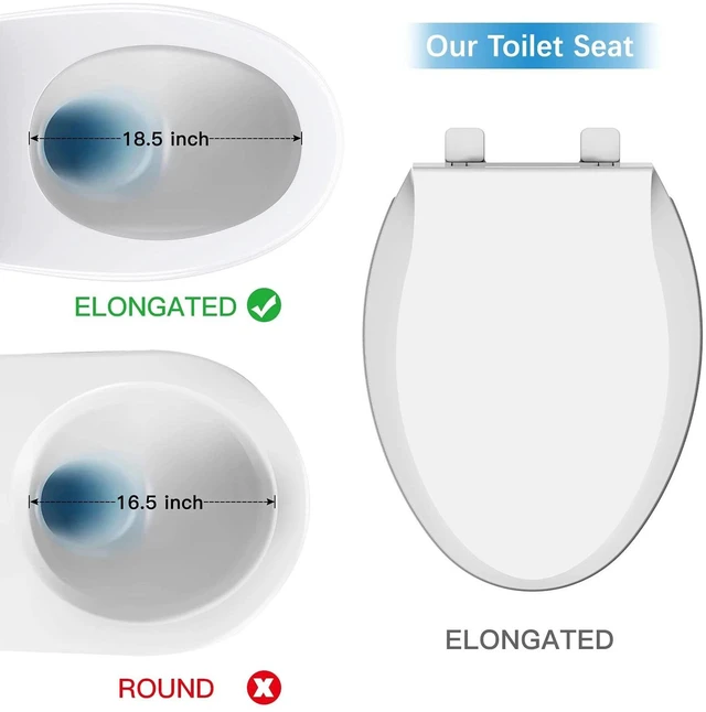Alt view image 4 of 6 - Without Toddler Seat 19" Elongated Toilet Seat Soft-Closing Universal Fit Quick