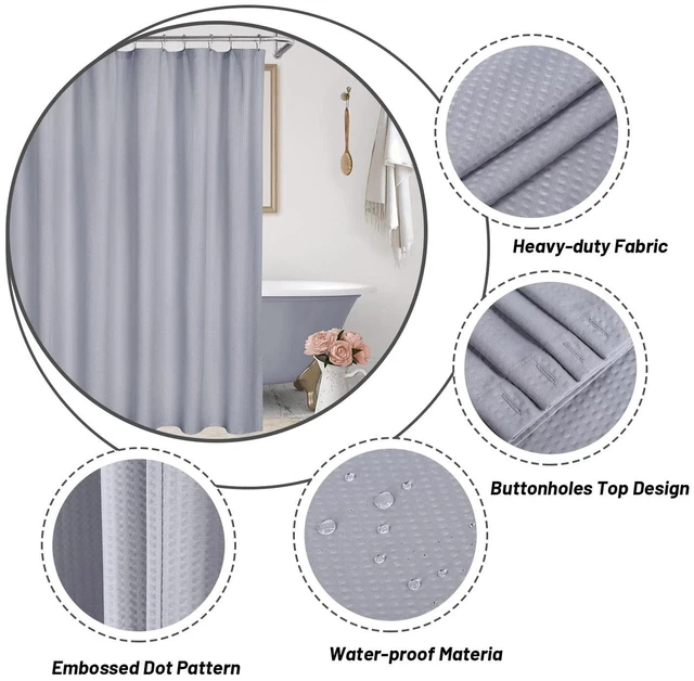 Alt view image 6 of 7 - Quick Dry 72x84 Waterproof Polyester Fabric Shower Curtain Machine Washable