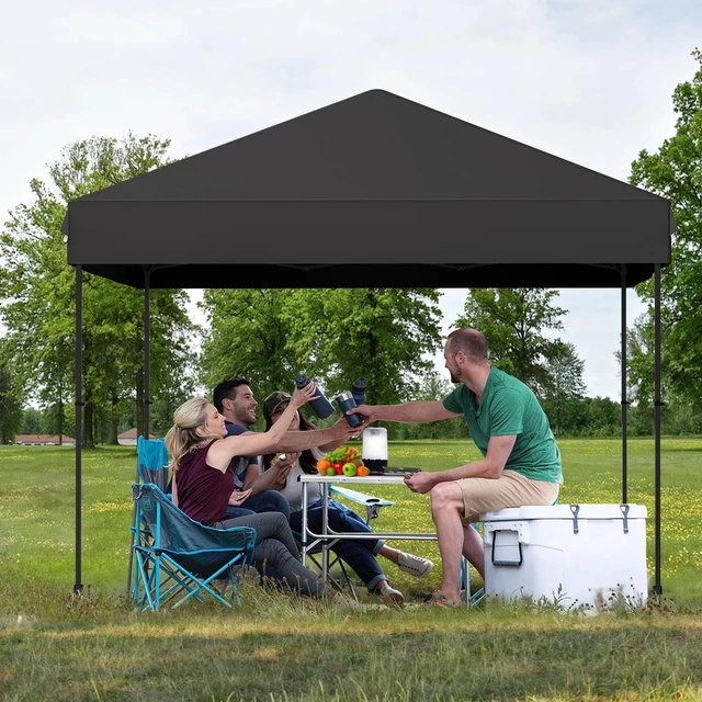 Alt view image 5 of 5 - 10x10 Pop Up Canopy Tent Waterproof One-Push Adjustable Heights Oxford Fabric