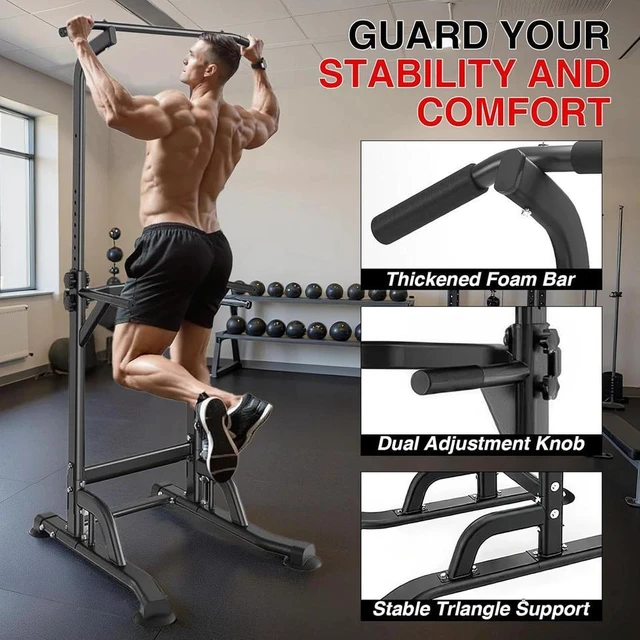 Alt view image 4 of 7 - Power Tower Dip Station Pull Up Bar for Home Gym, 330LBS Capacity Strength Train