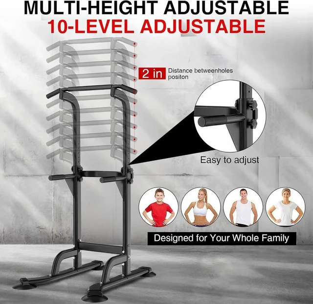 Alt view image 5 of 7 - Power Tower Dip Station Pull Up Bar for Home Gym, 330LBS Capacity Strength Train