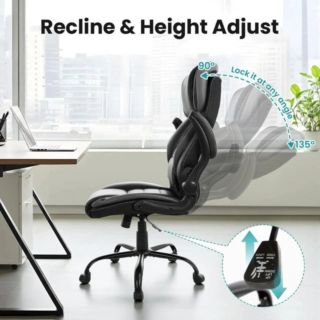 Alt view image 3 of 6 - Executive Office Chair 400lbs Ergonomic Computer Desk Chair Adjustable Headrest