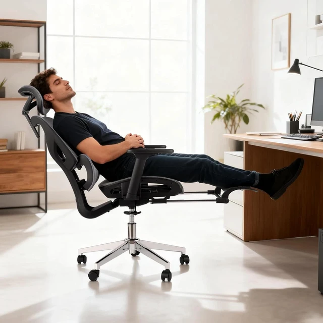 Alt view image 6 of 7 - Ergonomic Mesh Office Chair Adjustable Armrest Lumbar Support Recline Tilt