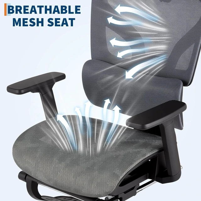 Alt view image 4 of 7 - Ergonomic Mesh Office Chair Adjustable Armrest Lumbar Support Recline Tilt