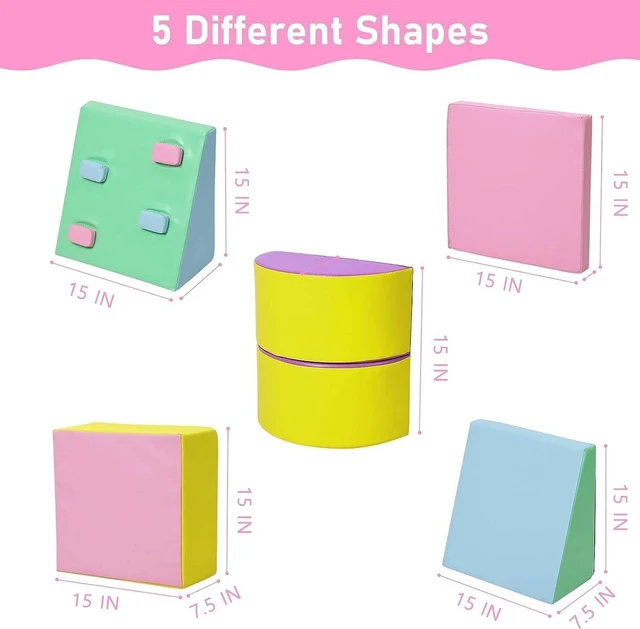 Alt view image 3 of 6 - 5pack Kid Toddler Play Corner Climber Foam Building Toy Set Crawl Activity Block