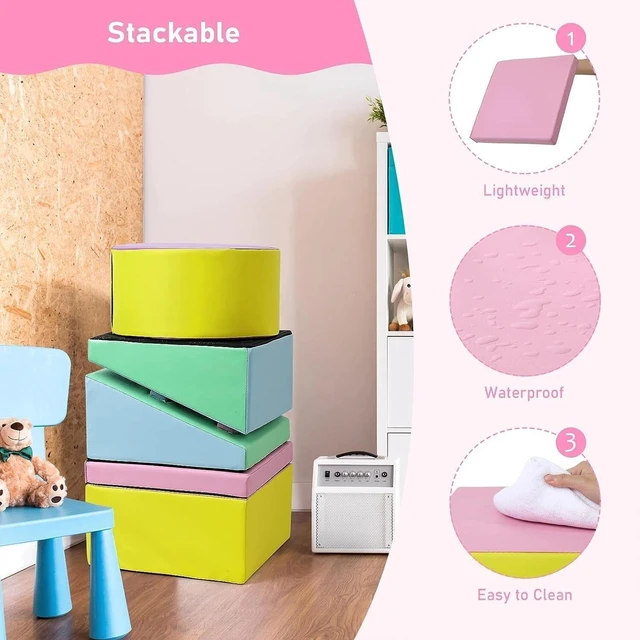 Alt view image 2 of 6 - 5pack Kid Toddler Play Corner Climber Foam Building Toy Set Crawl Activity Block