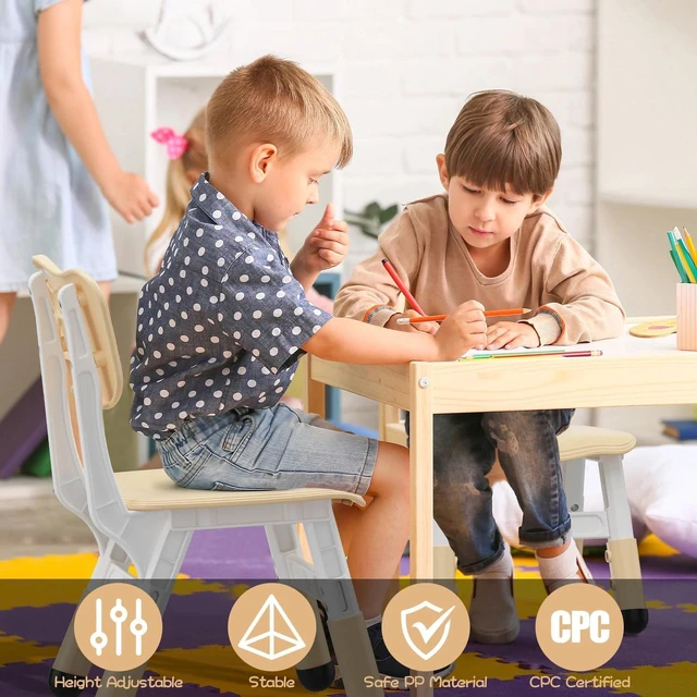 Alt view image 6 of 6 - 2-Pack Kids Chairs Adjustable Height Toddler Chairs for Age 2-8, Non-Slip Pads
