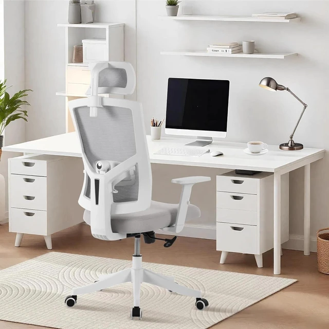 Alt view image 7 of 7 - Ergonomic Executive Chair with Lumbar Support Mesh Home Office Chair Desk Chair