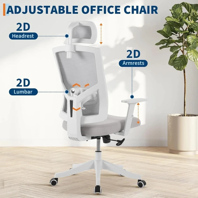Alt view image 3 of 7 - Ergonomic Executive Chair with Lumbar Support Mesh Home Office Chair Desk Chair