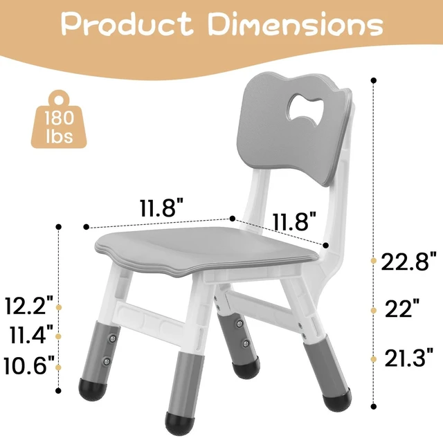 Alt view image 3 of 7 - 2-Pack Kids Activity Chairs for Play Study Desk Playroom with Adjustable Height
