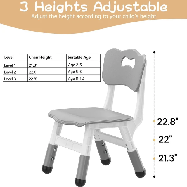 Alt view image 6 of 7 - 2-Pack Kids Activity Chairs for Play Study Desk Playroom with Adjustable Height
