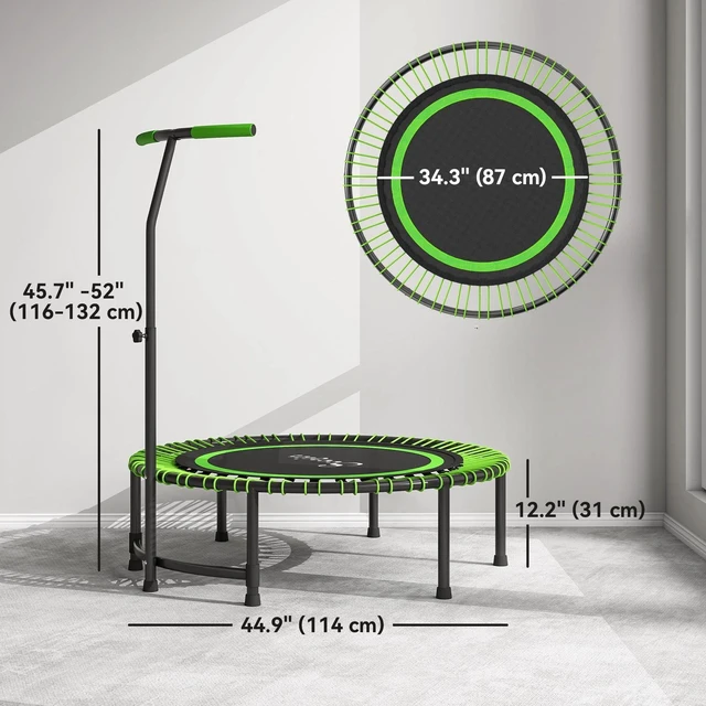 Alt view image 5 of 7 - 45" Rebounder Trampoline, Mini Fitness Trampoline Bungee Rebounder