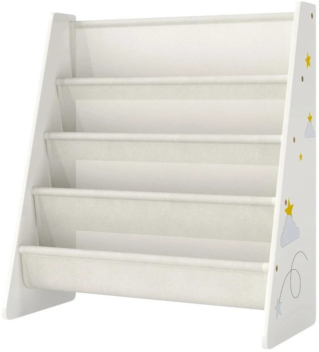 Alt view image 6 of 7 - Fabric Kids Bookshelf, 4-Tier Toddler Sling Book Rack for Playroom