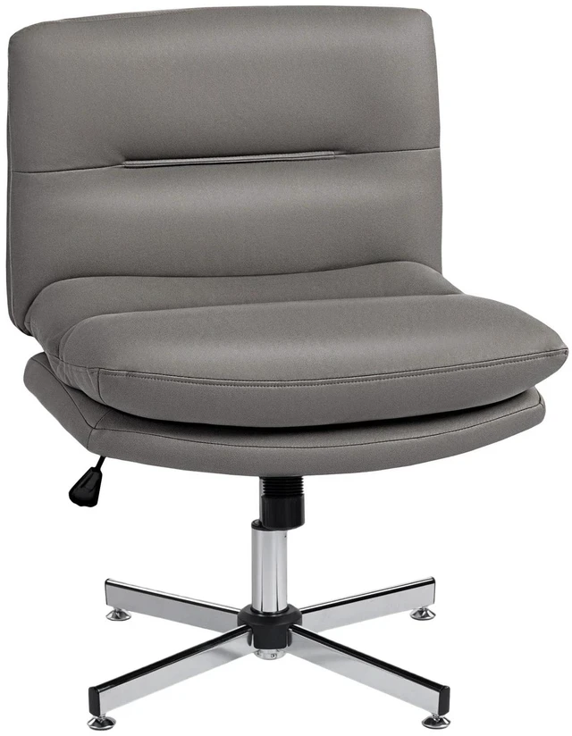 Main image of Armless Office Desk Chair, Criss Cross Computer Chair, Grey