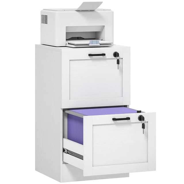 Main image of Office File Cabinet with 2 Drawers, Vertical Filing Cabinet, White