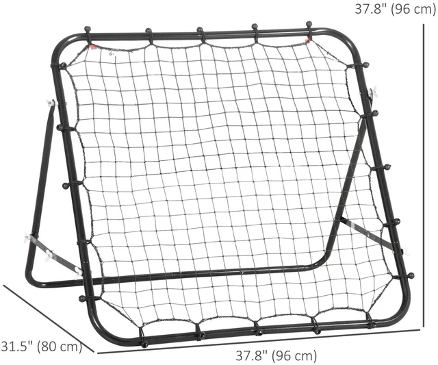 Alt view image 3 of 7 - Rebounder Net Football Training Aid Soccer Kickback Target Goal Play Black