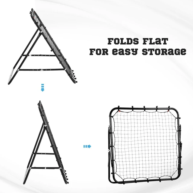Alt view image 5 of 7 - Rebounder Net Football Training Aid Soccer Kickback Target Goal Play Black