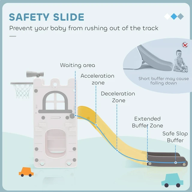Alt view image 2 of 7 - 5 in 1 Toddler Slide for Kids Aged 1-3 Years Indoor Use, Orange