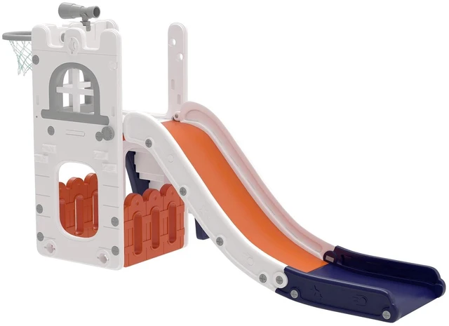 Alt view image 7 of 7 - 5 in 1 Toddler Slide for Kids Aged 1-3 Years Indoor Use, Orange