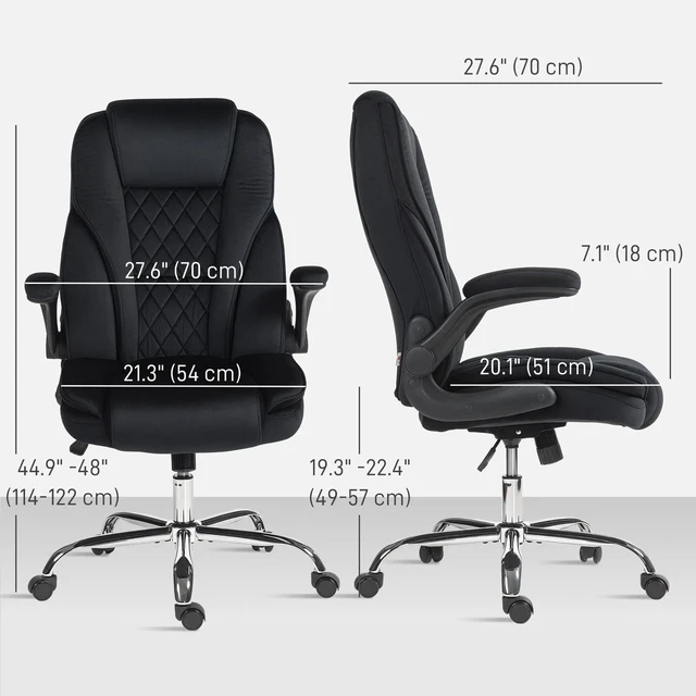 Alt view image 2 of 7 - Office Chair, Computer Desk Chair with Flip-up Armrest, Black