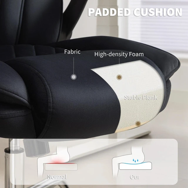 Alt view image 5 of 7 - Office Chair, Computer Desk Chair with Flip-up Armrest, Black