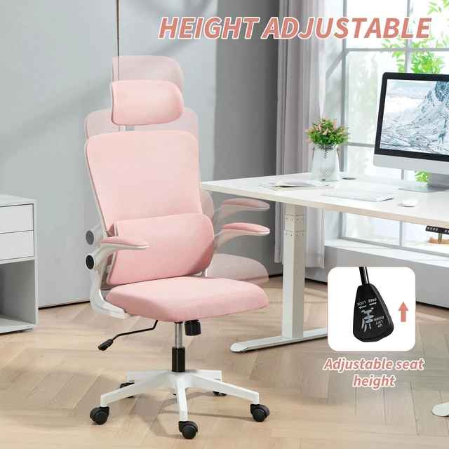 Alt view image 4 of 7 - Mesh Office Chair with Adjustable Headrest, Lumbar Support