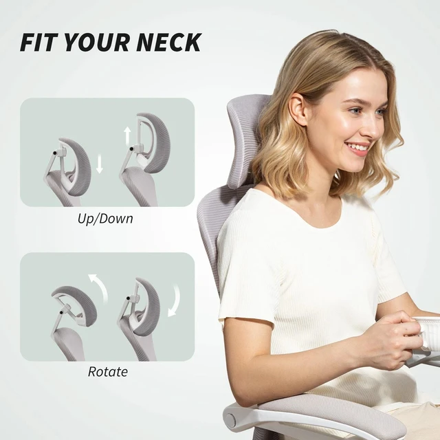 Alt view image 3 of 7 - Ergonomic Office Chair, Reclining Mesh Computer Chair, Grey