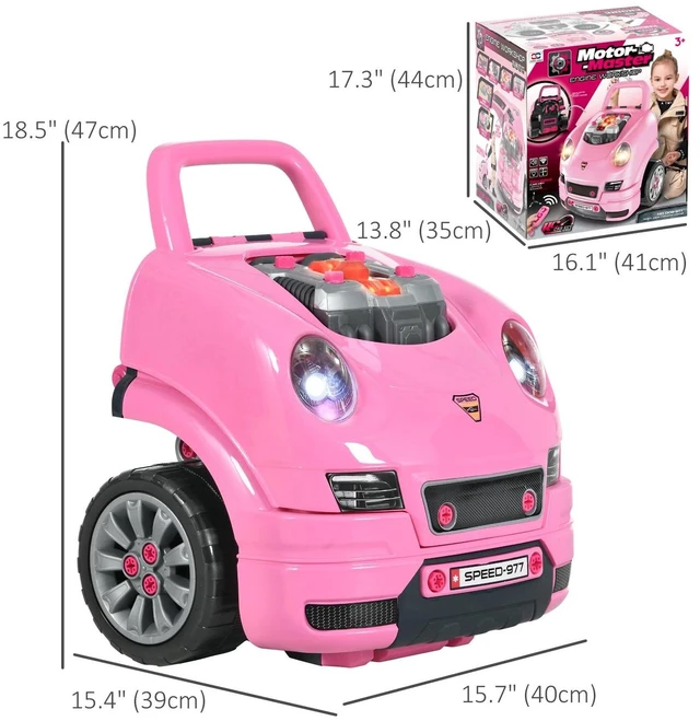 Alt view image 7 of 7 - Workshop Kids Car Engine Toyset Educational Car Play Maintenance Repair Station