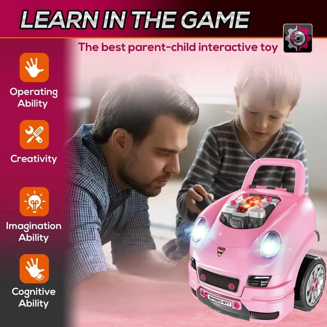 Alt view image 2 of 7 - Workshop Kids Car Engine Toyset Educational Car Play Maintenance Repair Station