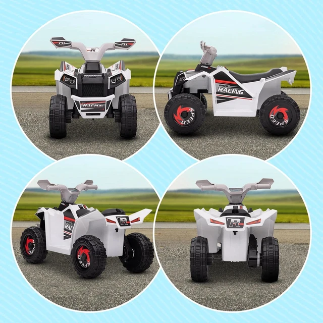 Alt view image 5 of 7 - Kids ATV Quad Car, 6V Four-Wheeler w/ Forward Backward, Red